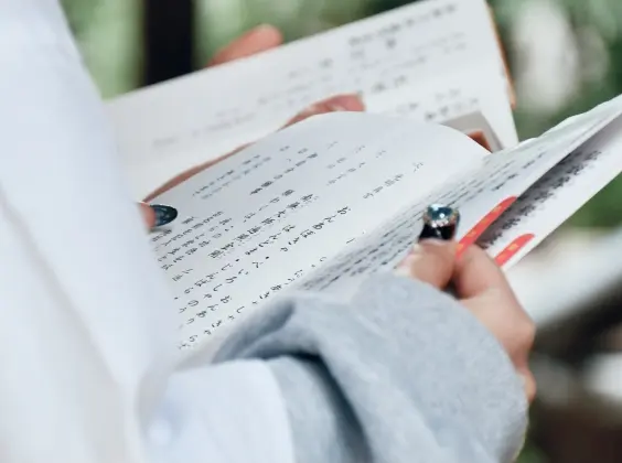 A person reading a book